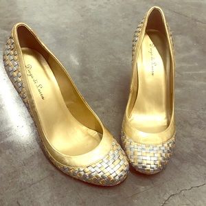 Diego Di Lucca gold and silver pumps.
